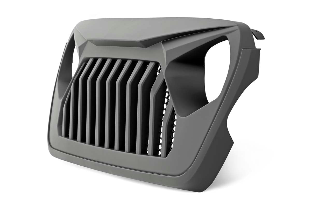 Jeep Wrangler Grille - Rough Country - Angry Eyes - Matte Black - '18-'23